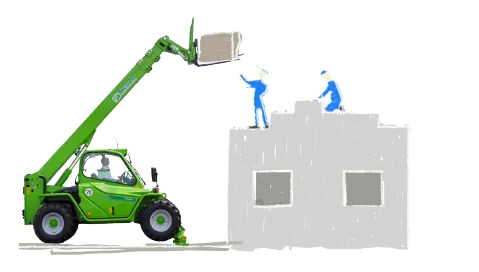Teleskopstapler auf der Baustelle